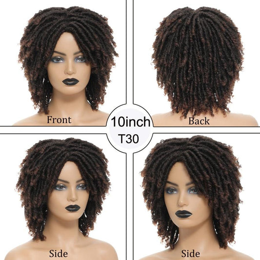 Short Dreadlock Wig Synthetic Heat Resistant Breathable Faux Locs - Supreme Lush Hair