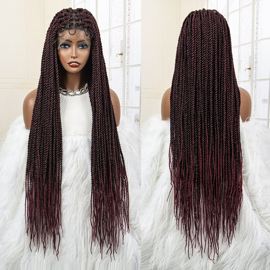 Twist Braided Synthetic Full Lace Frontal Pre Plucked with Baby - Supreme Lush Hair