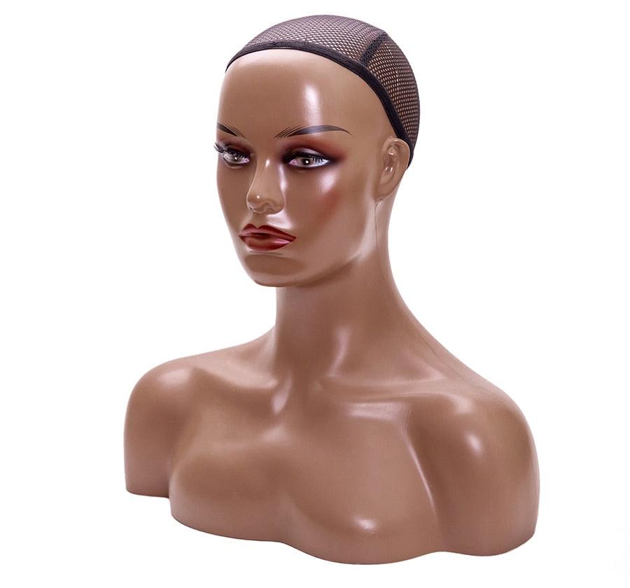 Wig Display Mannequin Head With Non Slip Cap - Supreme Lush Hair