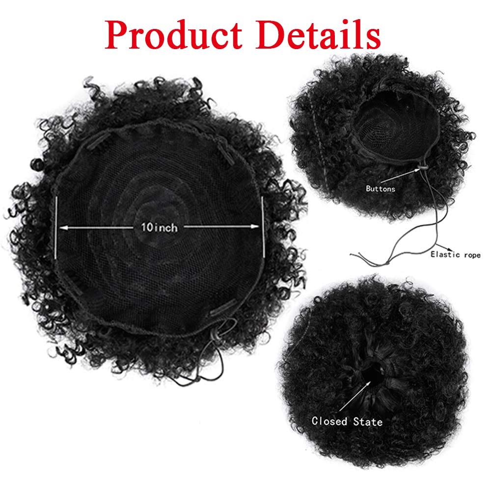 Afro Puff Hair Bun Ponytail Synthetic Kinky Curly Ponytail - Supreme Lush Hair