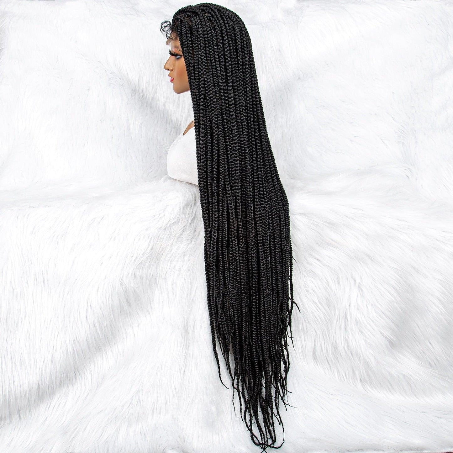 Lace Front Wig Knotless Synthetic Box Braids Wig - Supreme Lush Hair