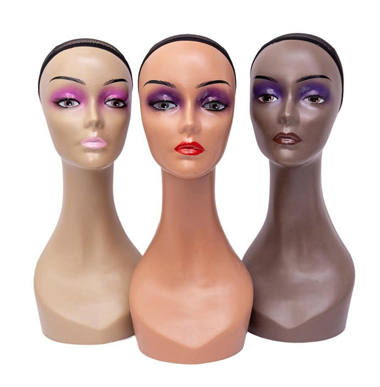 Wig Display Mannequin Head With Non Slip Cap - Supreme Lush Hair