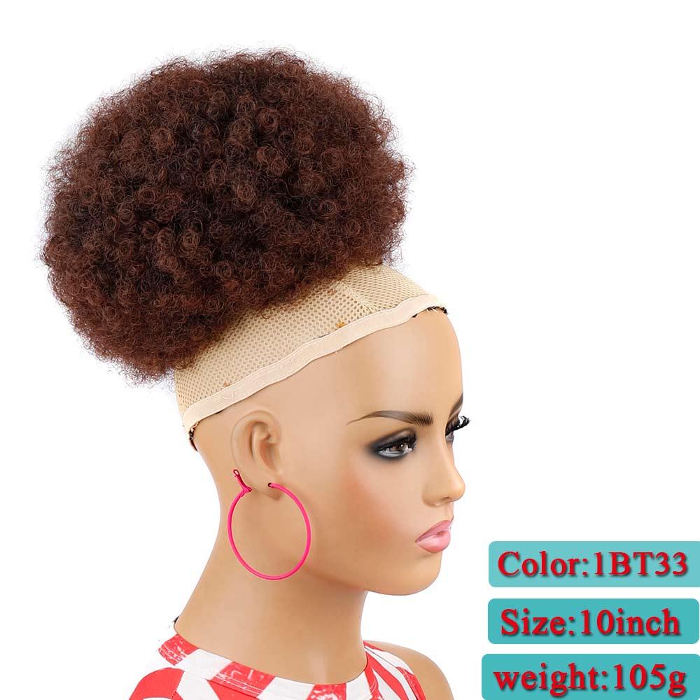 Afro Puff Hair Bun Ponytail Synthetic Kinky Curly Ponytail - Supreme Lush Hair