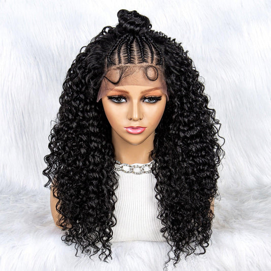 Synthetic Lace Front Braided Wigs Kinky Curly Hair - Supreme Lush Hair