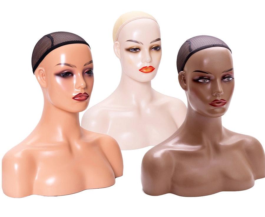 Wig Display Mannequin Head With Non Slip Cap - Supreme Lush Hair