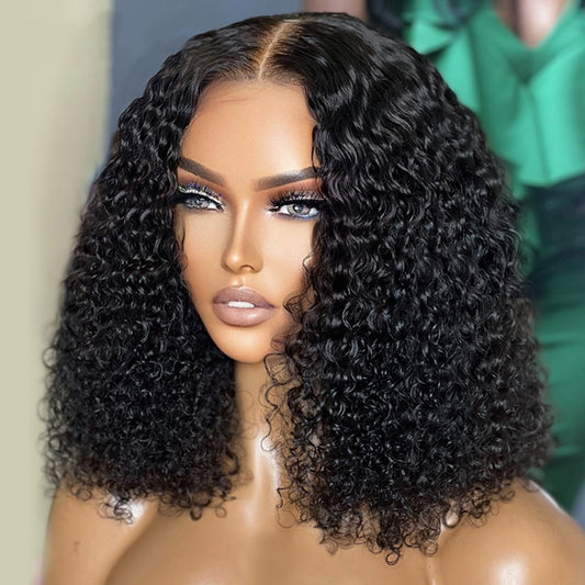 Loose Deep Water Wave Short Curly Transparent Lace Closure Wig On Sal - Supreme Lush Hair