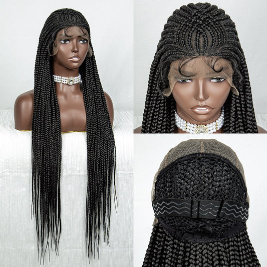Lace Front Braided Long Cornrow Synthetic Box Braids - Supreme Lush Hair