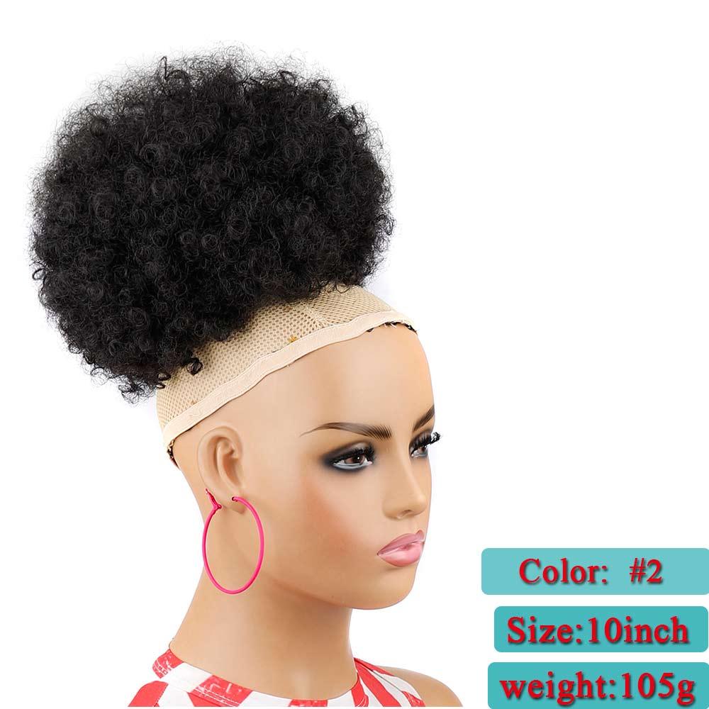 Afro Puff Hair Bun Ponytail Synthetic Kinky Curly Ponytail - Supreme Lush Hair