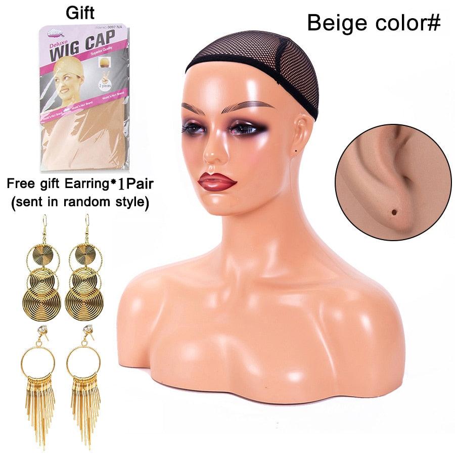 Wig Display Mannequin Head With Non Slip Cap - Supreme Lush Hair