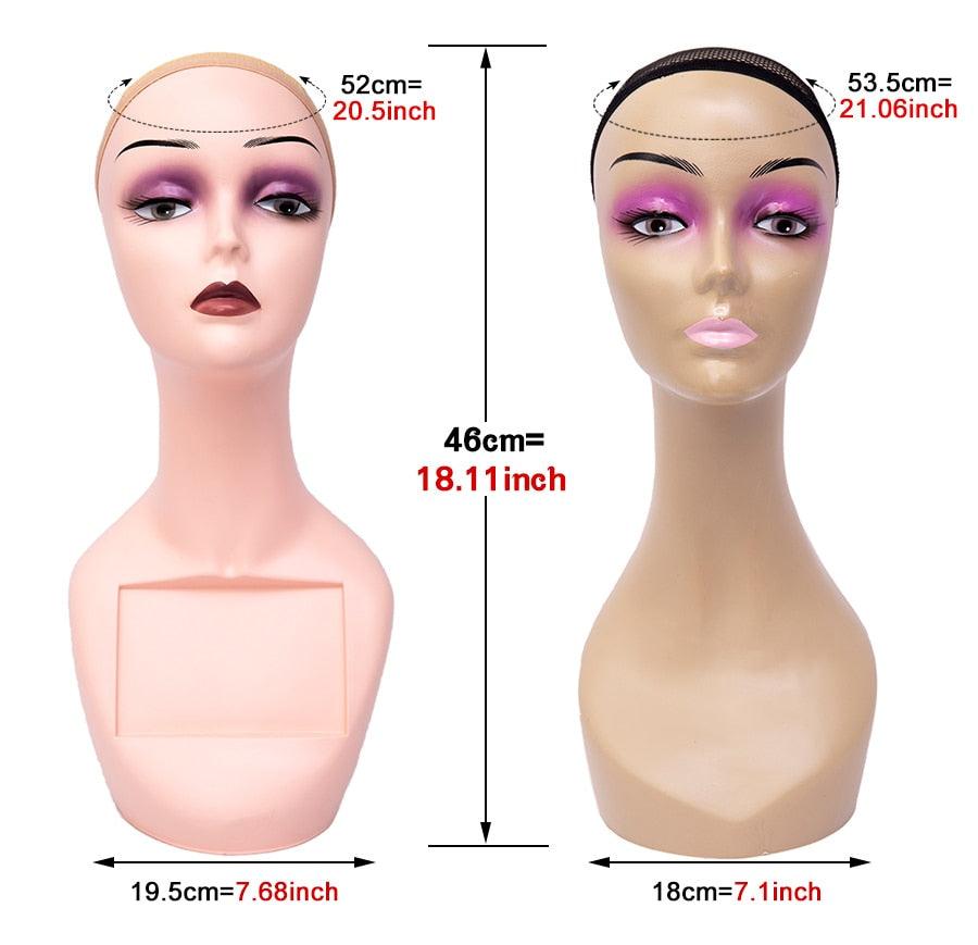 Wig Display Mannequin Head With Non Slip Cap - Supreme Lush Hair