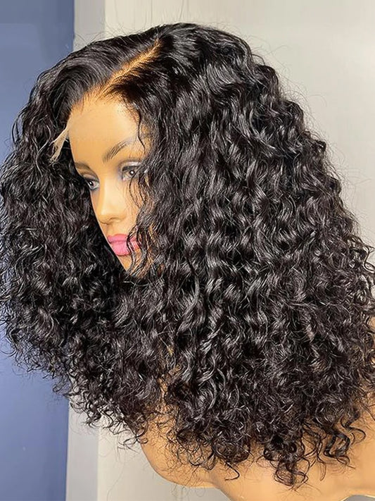 Curly 13x4 Short Bob Wigs 13x4 Lace Frontal Human Hair Wigs Lace Closure n Transparent 5*1 Lace - Supreme Lush Hair