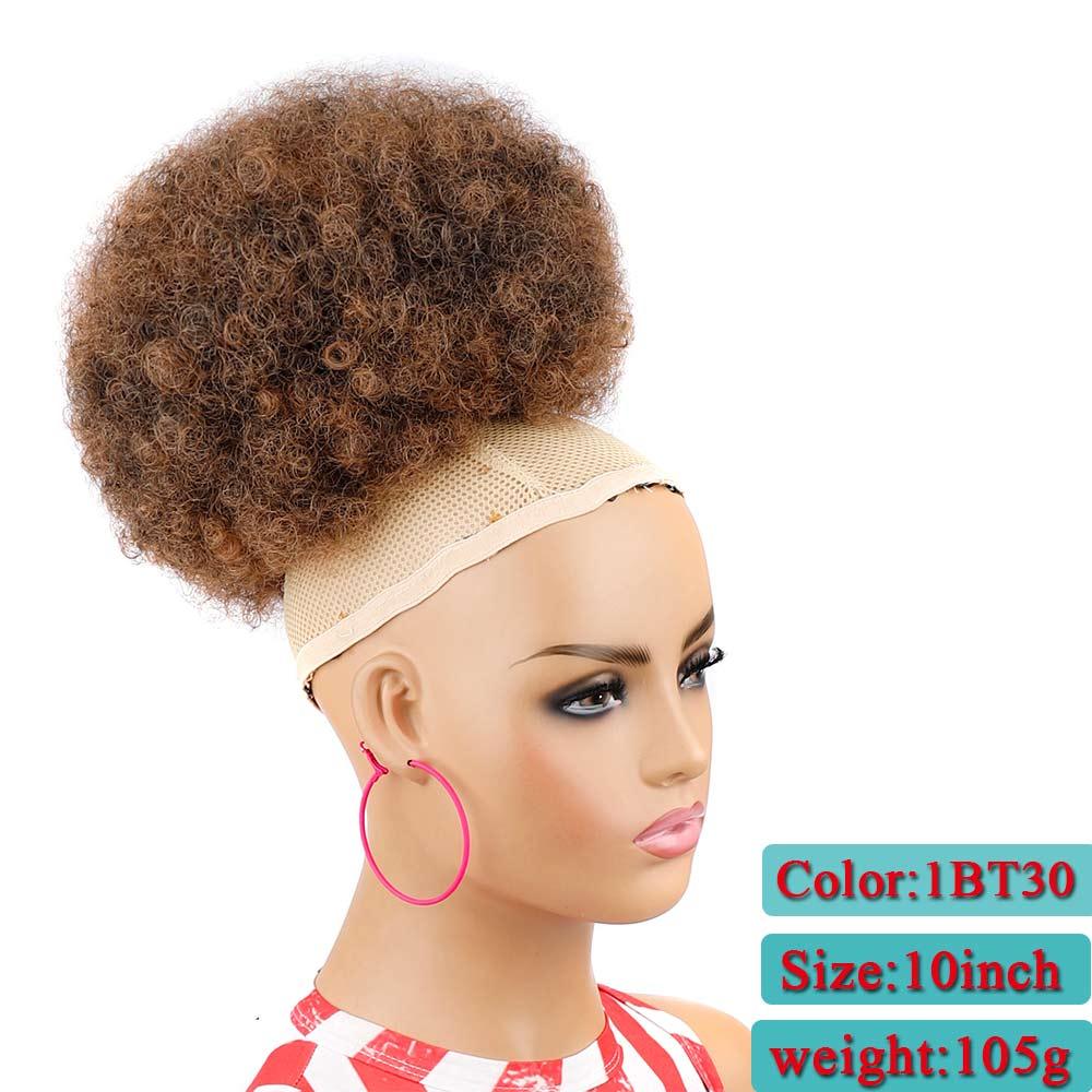 Afro Puff Hair Bun Ponytail Synthetic Kinky Curly Ponytail - Supreme Lush Hair