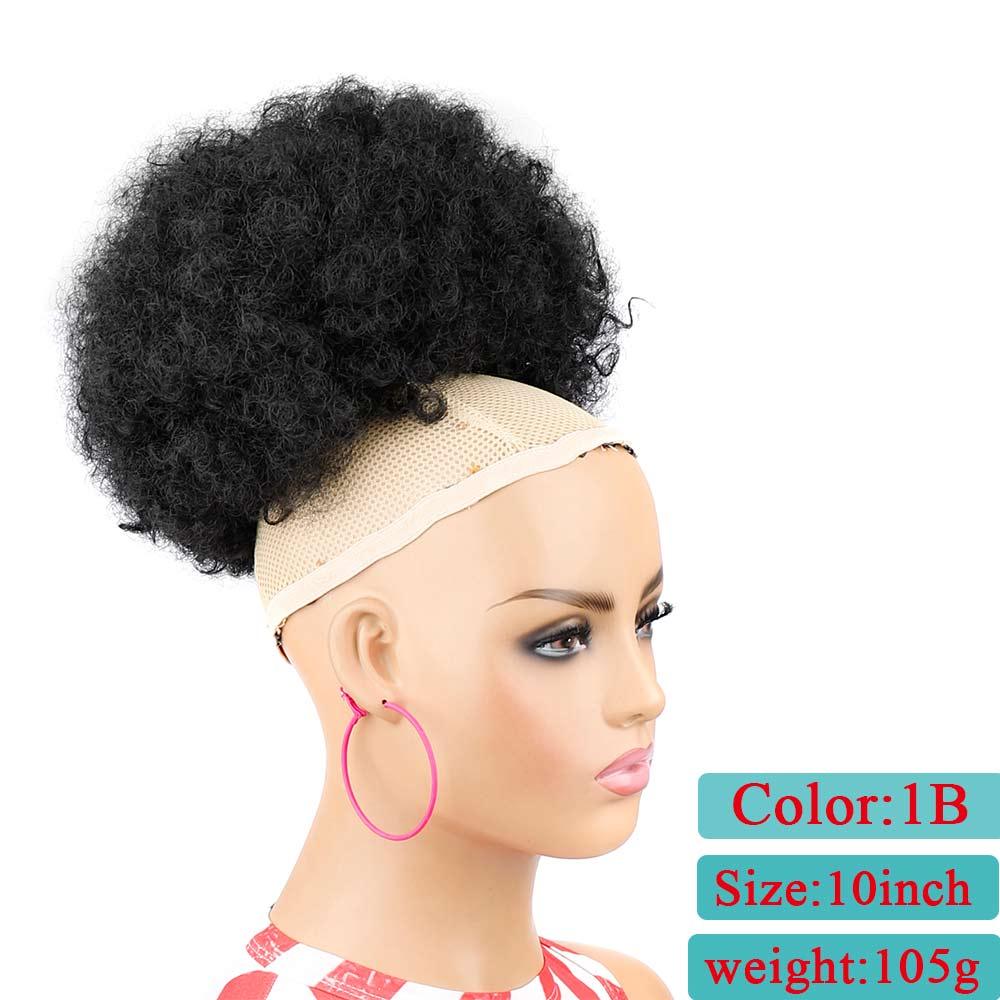 Afro Puff Hair Bun Ponytail Synthetic Kinky Curly Ponytail - Supreme Lush Hair