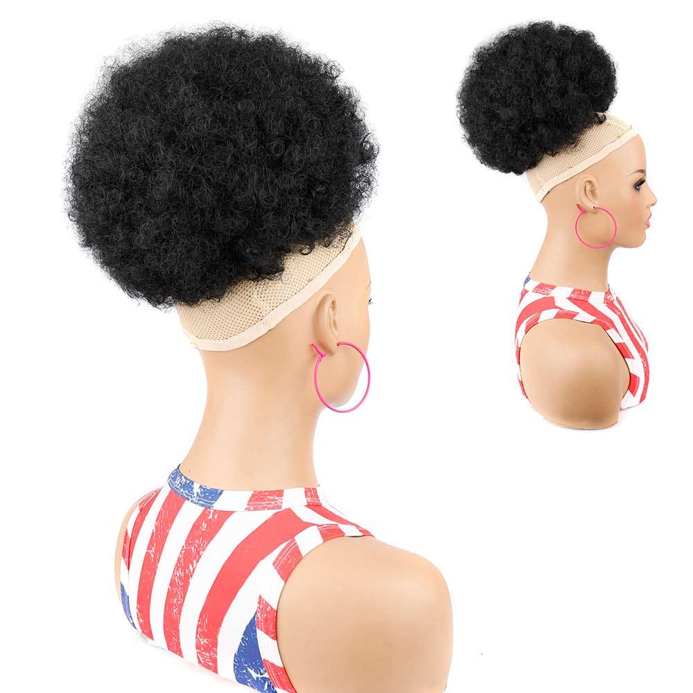 Afro Puff Hair Bun Ponytail Synthetic Kinky Curly Ponytail - Supreme Lush Hair