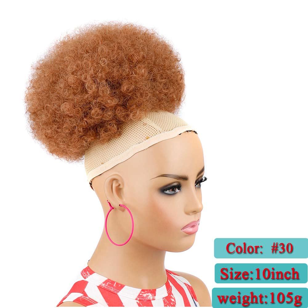 Afro Puff Hair Bun Ponytail Synthetic Kinky Curly Ponytail - Supreme Lush Hair