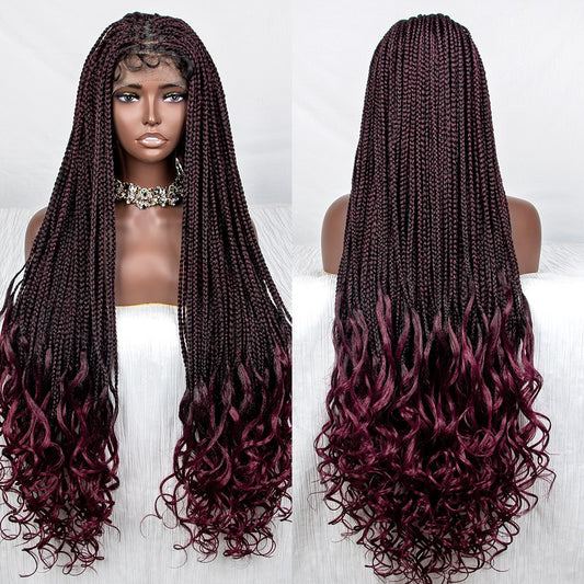 36 Inches Lace Front Long Braided Wig - Supreme Lush Hair