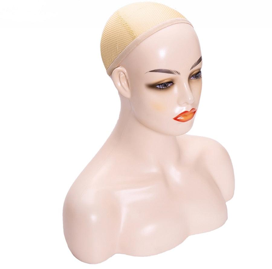 Wig Display Mannequin Head With Non Slip Cap - Supreme Lush Hair