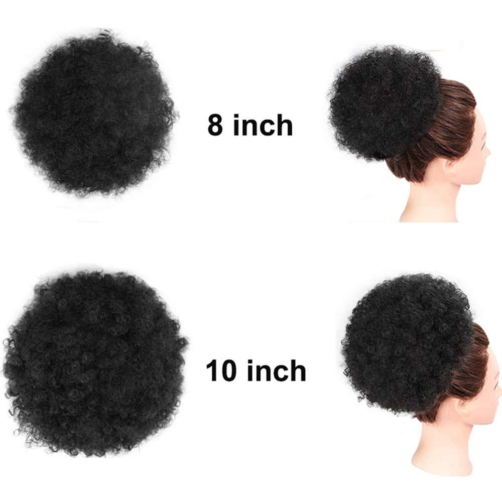 Afro Puff Hair Bun Ponytail Synthetic Kinky Curly Ponytail - Supreme Lush Hair