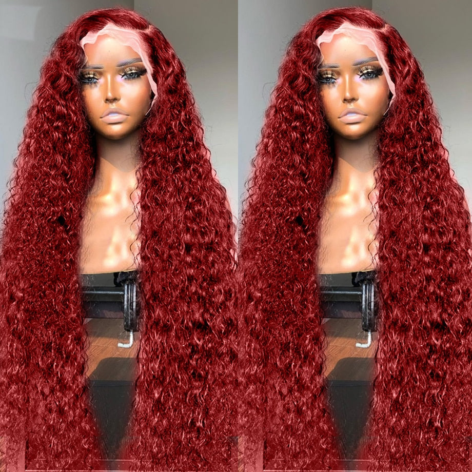 Burgundy Lace Frontal Brazilian Deep Wave - Supreme Lush Hair