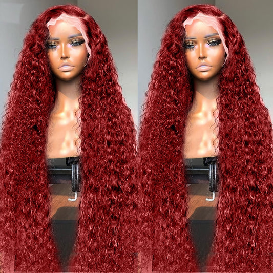 Burgundy Lace Frontal Brazilian Deep Wave - Supreme Lush Hair