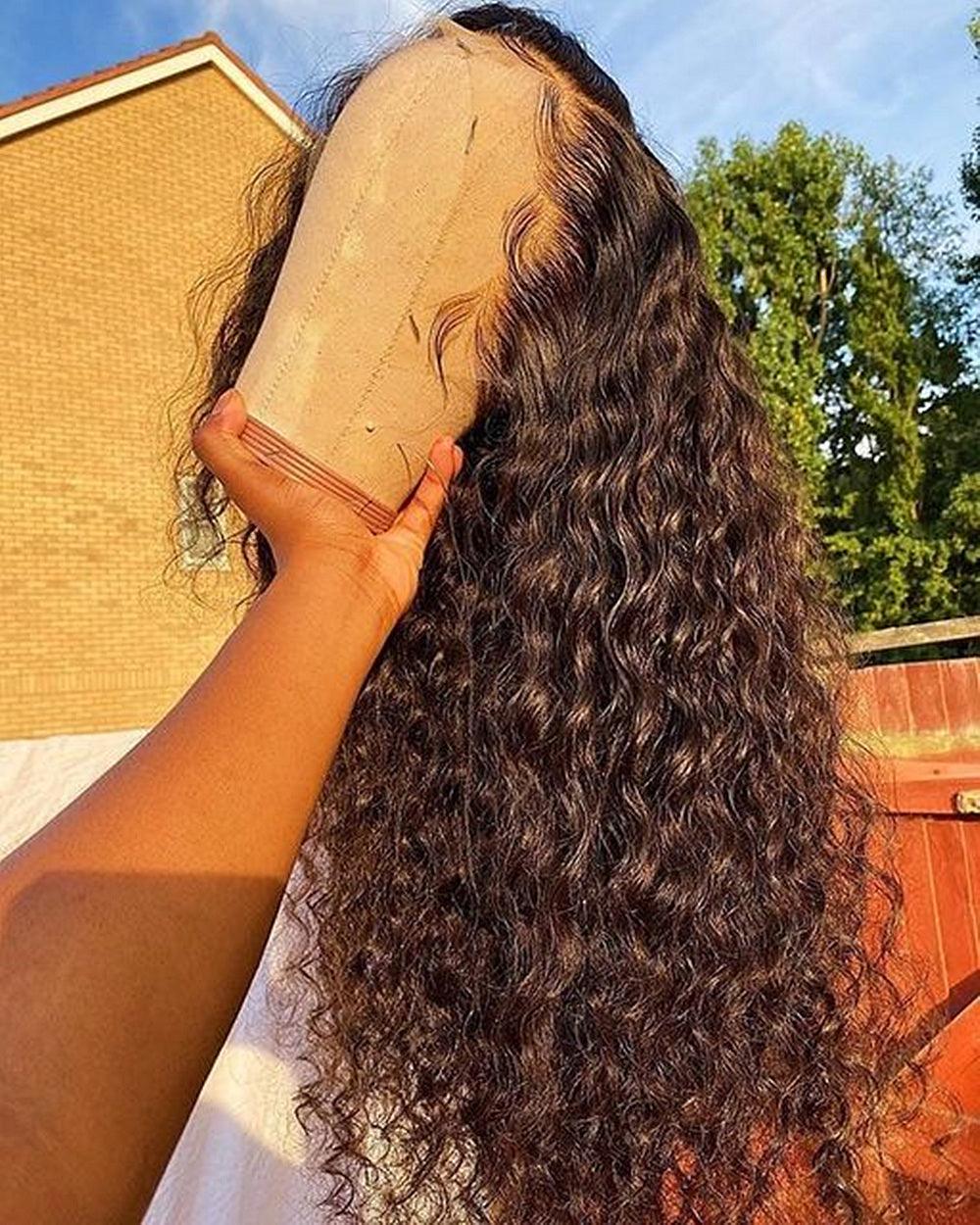 Brazilian Curly Wave 13*4 Lace Front Human Hair Wigs With Baby Hair - Supreme Lush Hair